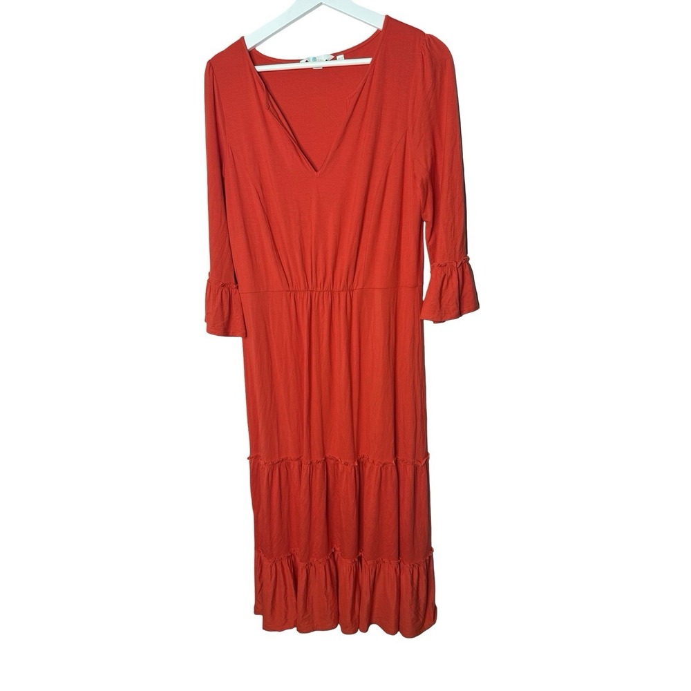 Boden‎ Jordana Tiered Red Midi Maxi Dress US 8 Romantic Prairie Bell Resort